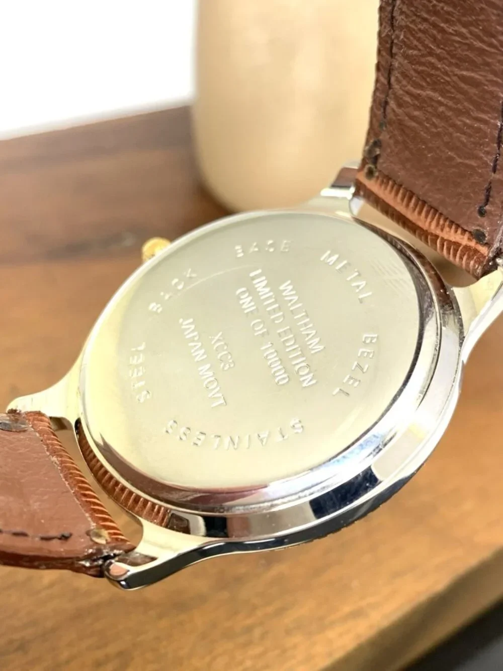Waltham Men's Watch Vintage Liberty Kennedy USA 1968 Coin Quartz Brown Strap